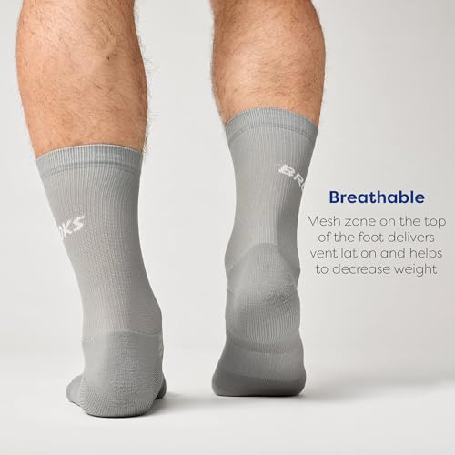 Image of Brooks Run-In Crew Sock 3-Pack, Crew Length, Arch Support, Running Socks