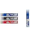 Pilot Frixion – Sets de 3 bolígrafos roller de tinta en los azul, rojo, negro, 3 x 3 unidades (total 9 unidades) + BLS-FR7-L-S3 - Recambio color azul, paquete de 3 unidades