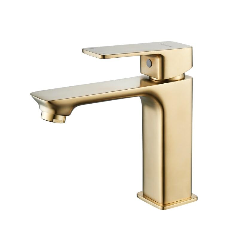 Mitigeur salle de bains pont L1080Y robinet eau chaude froide comptoir noir or