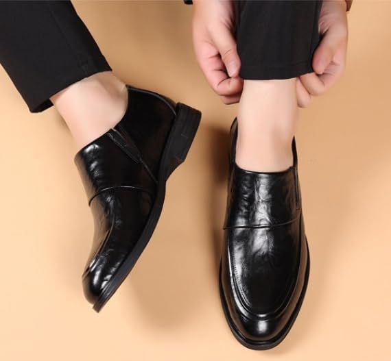 Men's Dress Shoes Men Patent Leather Classic Lace-up Formal Oxfords Business Wedding Derby Shoes Casual Tuxedo Shoes3