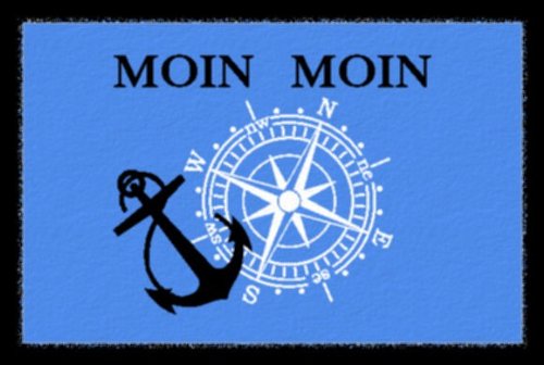 DuNord Design Fussmatte Fußmatte Türmatte Moin Moin blau waschbar Abtreter Matte