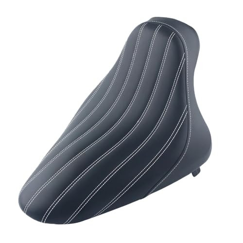 Asiento individual para motocicleta en cuero sintético con elegantes costuras blancas