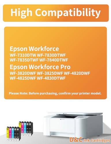 D&C 405XL Druckerpatronen für Epson Multipack 405 XL Patronen kompatibel mit Epson Workforce WF-3820 WF-3825 WF-4820 WF-4830 WF-4825 Workforce WF-7840 WF-7835 WF-7830 WF-7310, 10er-Pack
