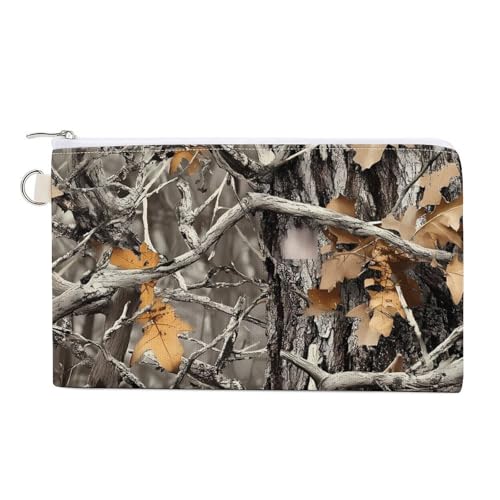 Hunt Hunting Camouflage Pattern Cute Coin Purse Travel Small Makeup Bag Pencil Pouch 7.4 × 4.6 Inch