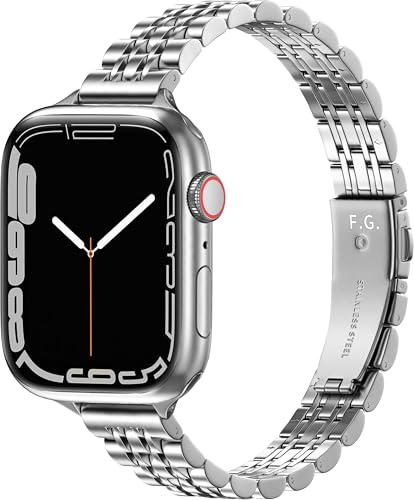 Fullmosa Slim Metal Straps Compatible with Apple Watch Straps 42mm(Series 11/10) 41mm 40mm 38mm for Women Stainless Steel Thin iWatch Bands for SE 3 2 1/Series 11 10 9 8 7 6 5 4 3 2 1