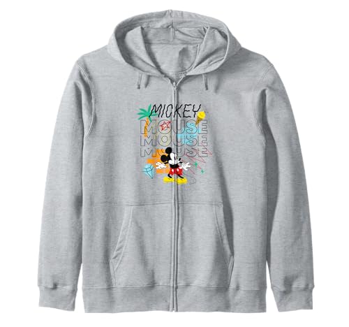Sweat Disney Mickey Mouse Art Zip Hoodie original pour homme et femme en noir