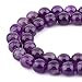 10mm Round Natural Amethyst Beads Semi Precious Gemstone Beads for Jewelry Making Strand 15 Inch (38-40pcs)