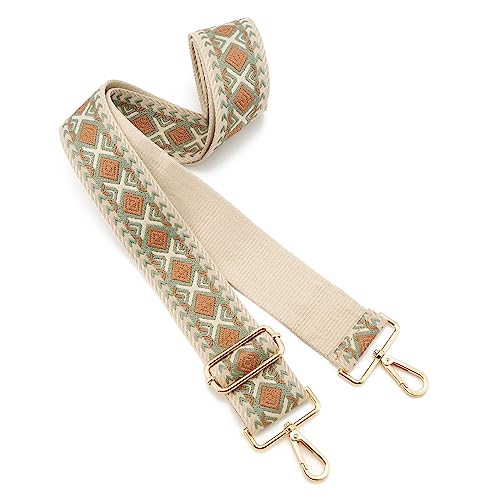 Image of Wide Shoulder Strap Adjustable Replacement Belt Guitar Style Crossbody Bag Handbag Strap Multicolor Canvas Straps(Wide:2in)(Color57)