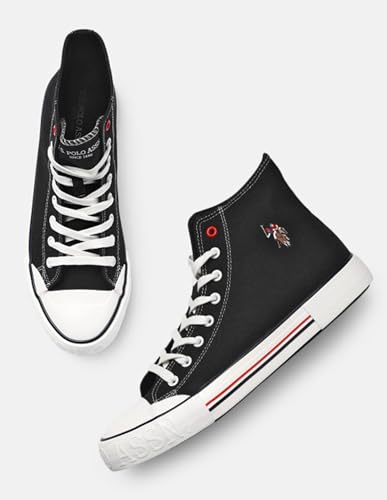 Image of U.S. POLO ASSN. Mens VLAIR Black Mid Top Sneakers-(UK7)(US8)(2FD24544Z01)