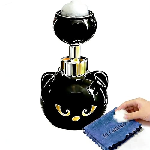 Cat Paw Print Soap Dispenser Press Foaming Hand Soap Pump for Bathroom and Kitchen Refillable Cat Lover Gift with Bonus Handkerchief