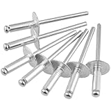 LIXSAZSE 100er Packung, elastische Blindnieten mit Flansch, silberfarben, 4,8 mm, langlebig und praktisch. Möbelausstattung und zubehör, silberweiß, 3.2 * 9 (100 Unterstützung)