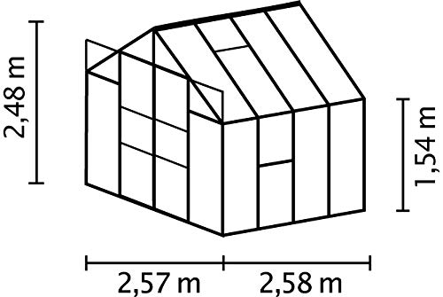 Preisvergleich Produktbild Jupiter 6700 HKP 6mm, schwarz Gewächshaus 2 Dachfenster 1 Seitenfenster Garten