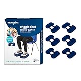 Bouncyband Wiggle Feet, Dark Blue, 6 Pack – Sensory Foot Cushion Quietly Facilitates Movement to Help Improve Concentration - 12” x 9” x 2.5” Sensory Tool, Ideal for The Classroom, Work, or at Home