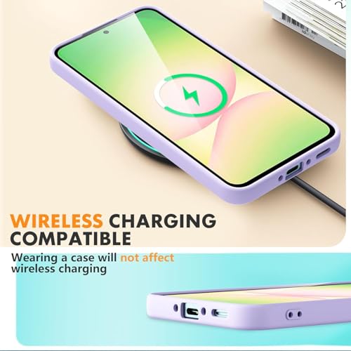 Image of DIZORO Microfiber Candy Case for Samsung A26 5G Smooth Touch Cushion Liquid Soft Silicone Gel Rubber Phone Cases Non-Slip Full Body Protective Shockproof Back Cover (Purple)