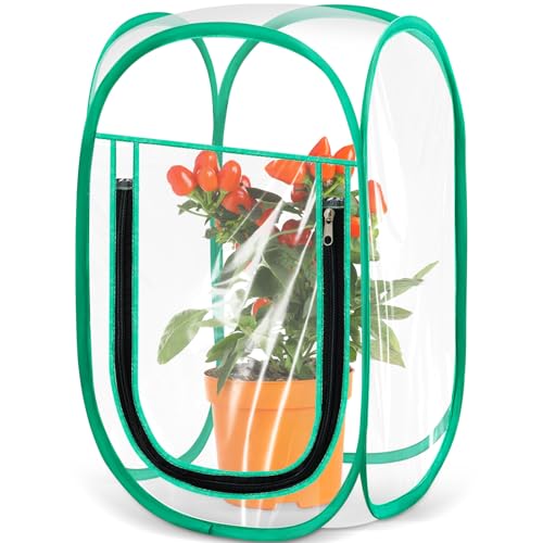 Nuanchu Pop up Mini Greenhouse Cover, PVC Clear Small Greenhouse with Nails 12' x 12' x 20' Inch...