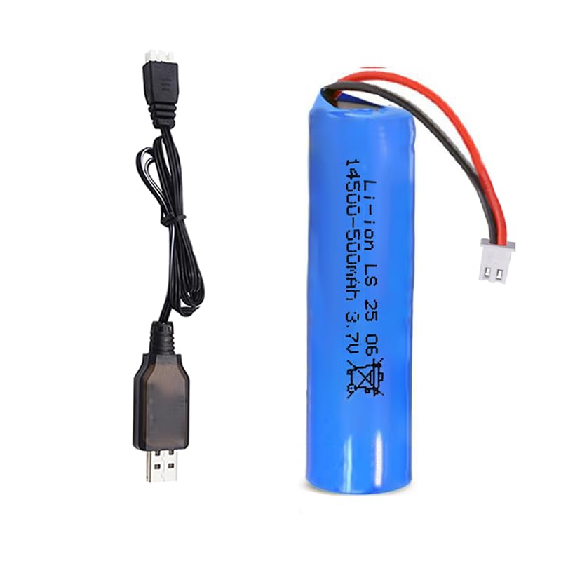 MLGBDC 14500 Rechargeable Battery, 3.7V 500mAh Li-ion Battery XH-2 Pin Plug  with USB Charger Cable for Flashlights, Electric Toys, DIY Battery Pack,  Bluetooth Speakers: Buy Online at Best Price in Egypt -