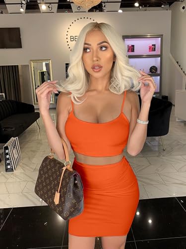 Image of BORIFLORS Women's Sexy 2 Piece Bodycon Mini Party Dresses Halloween Costume Strap Crop Top Short Skirt Set