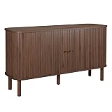 Oviala - Aparador de 2 puertas escandinavo, rectangular, L140 cm, madera oscura