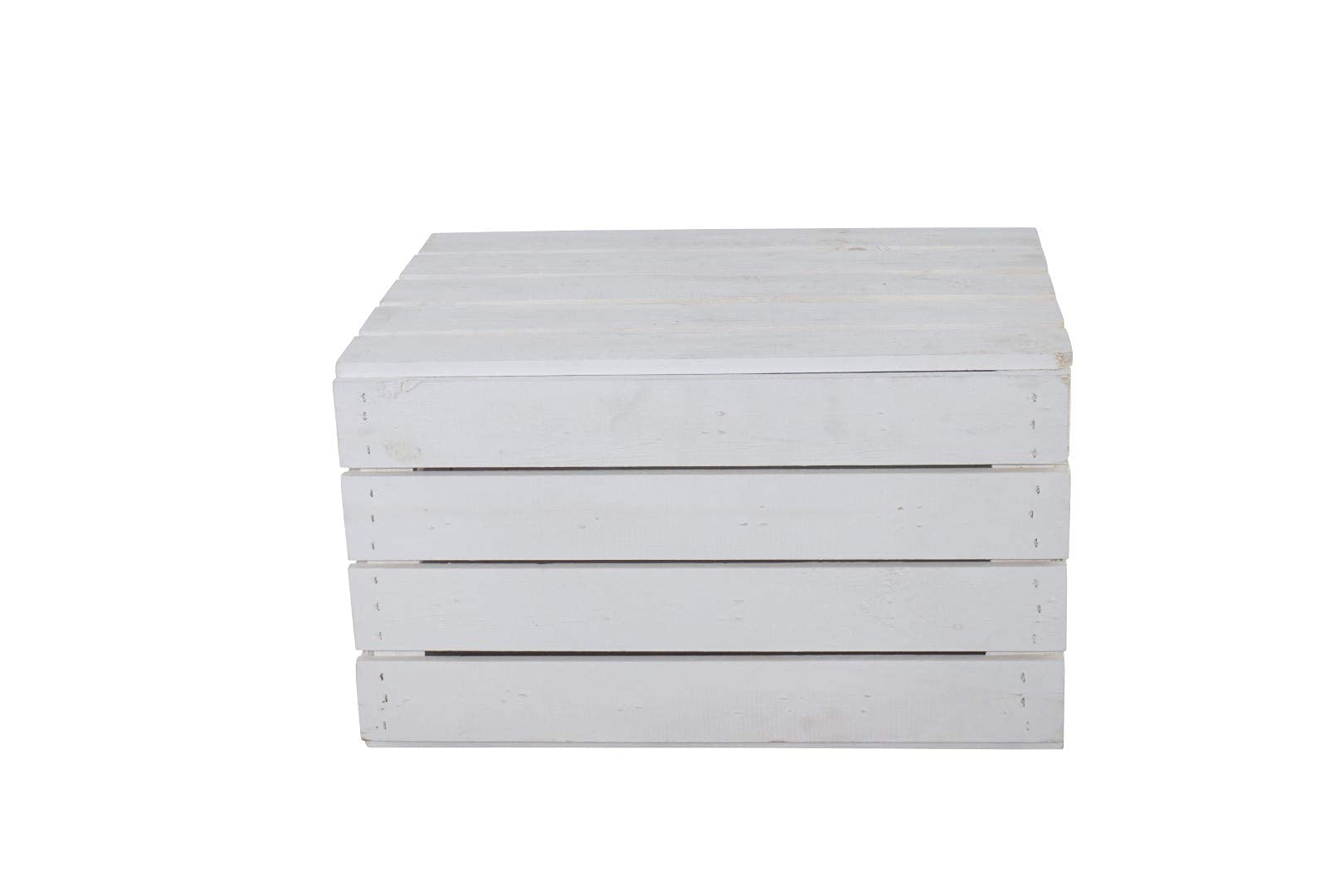 Vinterior neue Holztruhe Neue weiße kleine Truhe 49cmx36cmx29cm Schatztruhe Holzbank Truhe Obstkiste Weinkiste mit Deckel Holzbox Sitzbank Holztruhe Vintage-Look