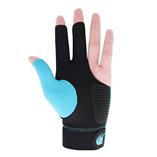 Quick-Dry Breathable Billiard Glove For Left Bridge Hand Professional 3 Fingers Lycra Stretchable Pool Cue Snooker Glove Snooker Carom Billiard Pool Cue Sport Glove Handwear Gift For Men Women Player #TOP3