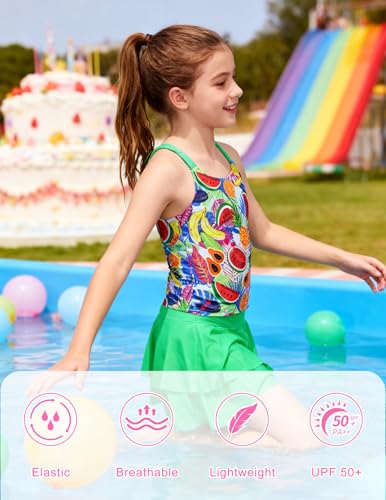 Image of ALISISTER Girls Tankini Swimsuit Two Piece Bathing Suits Summer Beach Swimwear with Shorts for 7-12 Years