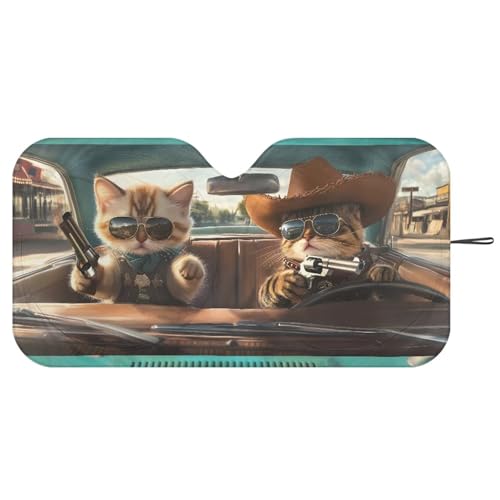 Image of Fashion Cat Car Windshield Sun Shade Foldable Automotive Interior Accessories for Protection Auto Sun Heat and UV Rays Blocker Fit Car Front Window for Trucks SUV Van