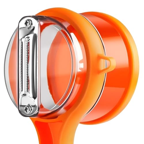 Image of Vegetable & Fruit Peeler with Storage Container, Double-Sided Stainless Steel Blade, Multi-Function Kitchen Peeler with Box (Multicolor)