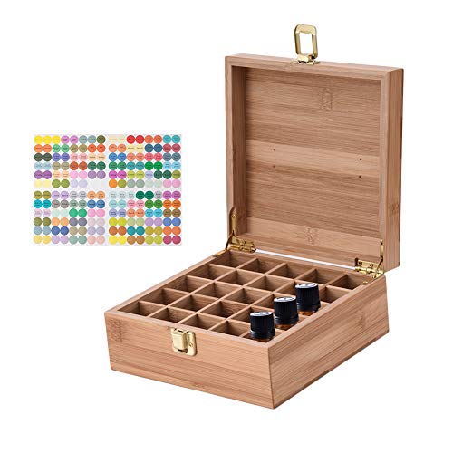CHSEEO Ätherisches Öl Box Organisator Aufbewahrungsbox 25 Löcher Holzbox für Duftöle und Ätherische Öle Deal Geschenk für Geburtstage und Weihnachten #2 Cover