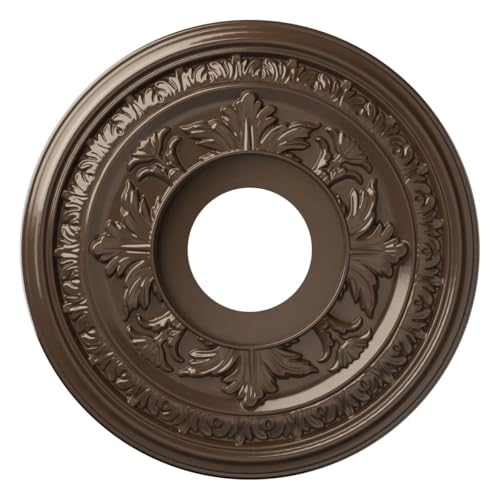 Image of Ekena Millwork 13 inchOD x 3 1 /2 inchID x 3 /4 inchP Baltimore Thermoformed PVC Ceiling Medallion (Fits Canopies up to 5 1 /4 inch), Metallic Copper