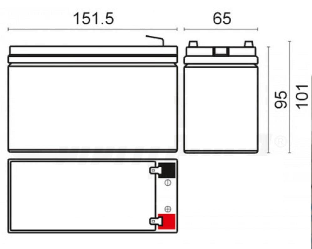 Alphaelettronica Batteria al Piombo 12V 10Ah - AGM Alpha Elettronica BP12-10