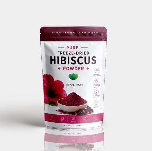 100% Pure Hibiscus Powder – Food Grade Freeze-Dried Superfine Hib...