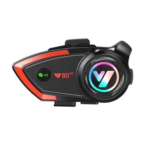 Denash Intercomunicador para Motocicleta con Casco BT, Alcance de Intercomunicador de 1000 M, Reducción de Ruido CVC, Duración de la Batería de 32 Horas, con Función de Llamada (Tipo 1)