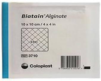 Coloplast 3710 Biatain Alginate Dressing, 10cm x 10cm, Pack of 10