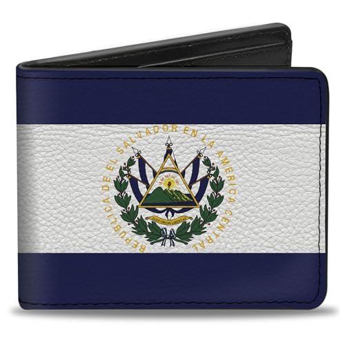 Buckle-Down Men's Wallet, Bifold, El Salvador Flag, Vegan Leather, Multi, 4.0