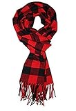 Rdylymx Men's Scarves Classic Arrival Winter Plaid Scarf Tassel Edge Soft Warm Scarf