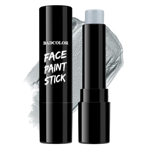 Image of BADCOLOR Zombie Blue Face Body Paint, Waterproof Eye Black Stick for Adults and Kids, Professional Facepaint for Zombie Homestuck Grayscale Skeleton Ice Queen Tin Man Mime