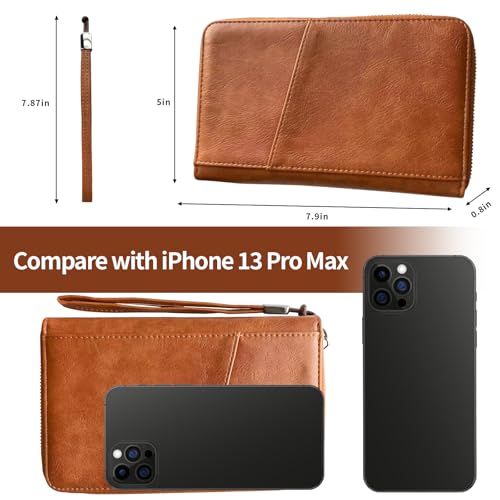 Dual Passport Holder For Travel With RFID Blocking-Full Grain Leather,Holds 6 Passport With 4 Card Slots,Family And Friends Travel2