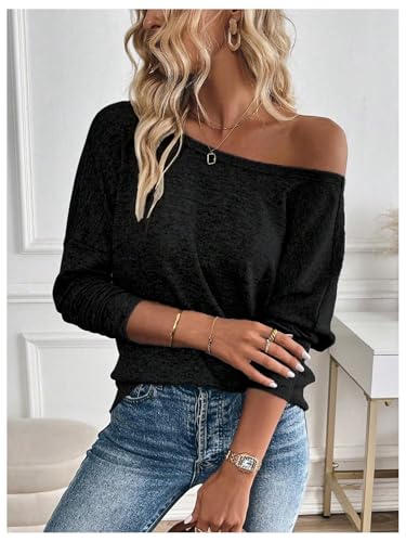 SOLY HUX Women's Twist Open Back Tops Cut Out Tee Backless Casual Long Sleeve Round Neck T Shirt4