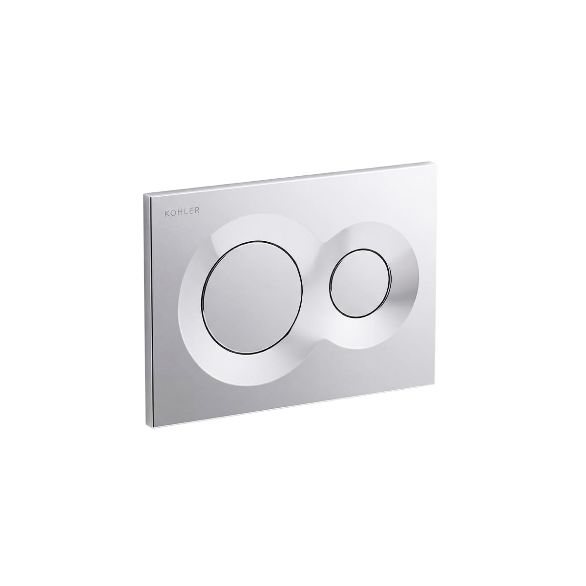 KOHLER LYNK Pneumatic Dual-flush Faceplate in Polished Chrome color compatible with Kohler Pneumatic in-wall tank or cistern tank