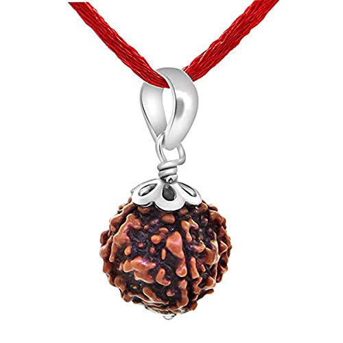 Plata de ley 6 Mukhi 55Carat con acabado artesanal y diseño hindú elegante