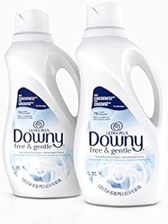 Downy Ultra Plus Free & Gentle Laundry Fabric Softener Liquid, Concentrated, 51 oz Bottles, 2 Pack, 152 Loads Total