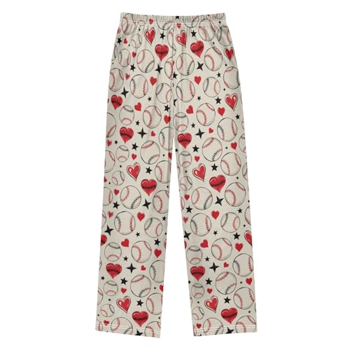 Pajama Pants Baseball Love Star Long Sleep Pants Lounge Bottoms2