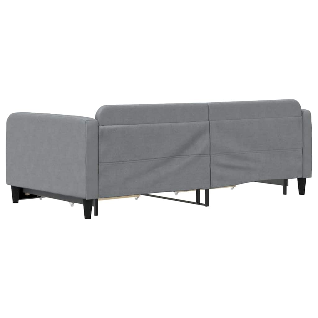 Divano letto nido con cassetti, grigio chiaro, 100 x 190 cm