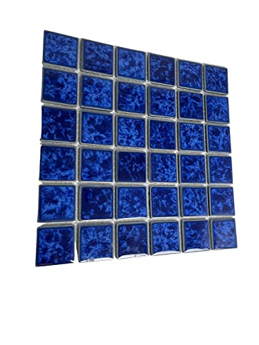 Tenedos Ultramarine Blue With Water Splash Effect Square 2X2 Porcelain Pool Mosaic Floor Wall Tile Backsplash For Kitchen thumb #4