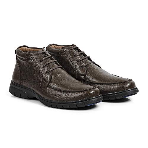 Coturno Linha Extremo Conforto Couro Floater Sem-stress Medical Line - 0511 - Café Cor:Marrom;Tamanh