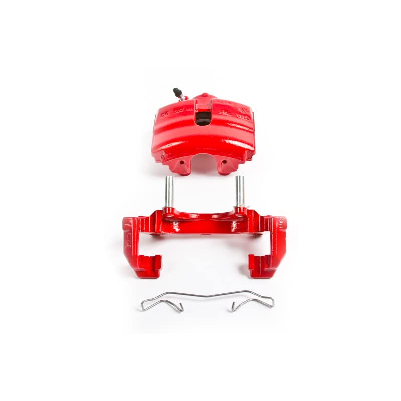 Image of PowerStop Front Red Powder Coated Brake Caliper Pair for Audi A3 2006-13 |Volkswagen Beetle 2012-19 |Eos 2016 |Golf 2010-14 |Jetta 2005-21 - High-Temp Brake Caliper Upgrade, S2974