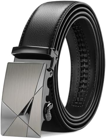 TANGCHAO Gürtel Herren, Automatik Ratschengürtel 35mm breit ohne Löcher | Herrengürtel stufenlos verstellbar für Business Anzüge, Alltag & Freizeitjeans, schwarz & braun Farben, Lä