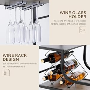 Barcartbarservingcartwithwheels2tierbarcartsforthehomekitchendiningroomwithwinerackandglassholderblack  Urban Country Home Decor Bar cart bar serving cart with wheels 2 tier bar carts for the home kitchen dining room with wine rack and glass holder black  urban country home decor