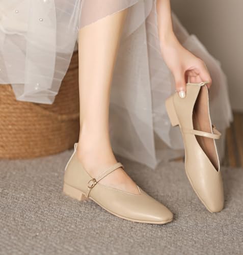 Women's Mary Jane Shoes for Women Low Heels Dress Shoes Pumps Square Toe Ankle Strap Dressy Mary Janes Pump Shoes2