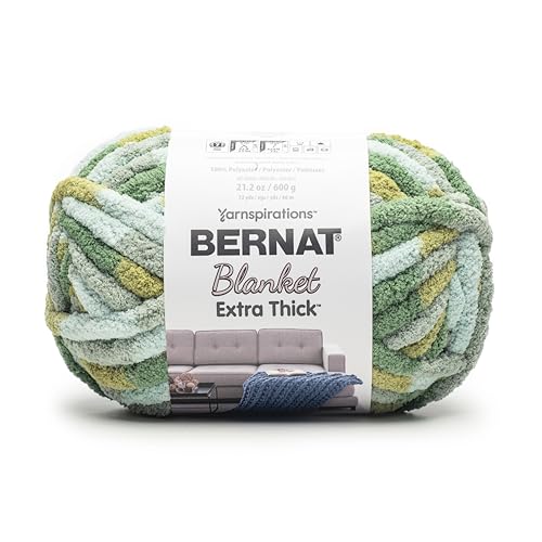 Image of Bernat Blanket Extra Thick Forest Sage Yarn - 1 Pack of 21.12oz /598.74g - 100% Polyester - #7 Jumbo - 72 Yards - Chunky Yarn for Hand Knitting, Crocheting, Crafts & Amigurumi